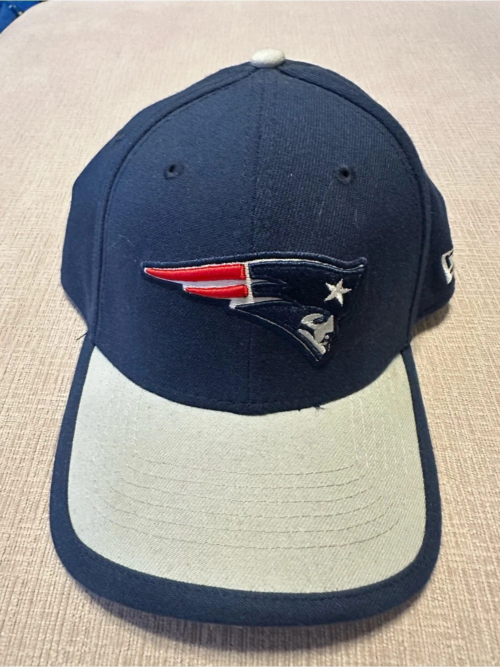 New Era Navy and Gray New England Patriots Logo Cap